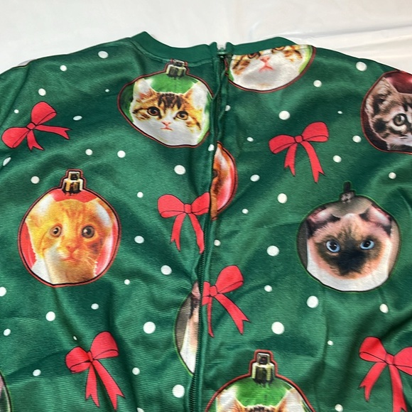 CAT Christmas full body suit Cheer FUNNY Light Up 1 Piece Sleep Suit mens NEW M - Picture 14 of 16